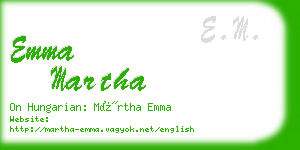 emma martha business card